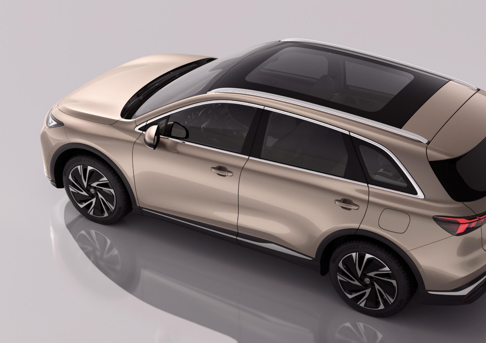 elektryczny suv mgs6 ev bok góra dach panoramiczny koła
